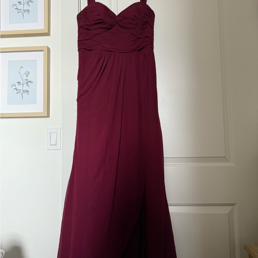 Azazie Strapless Wine Dress